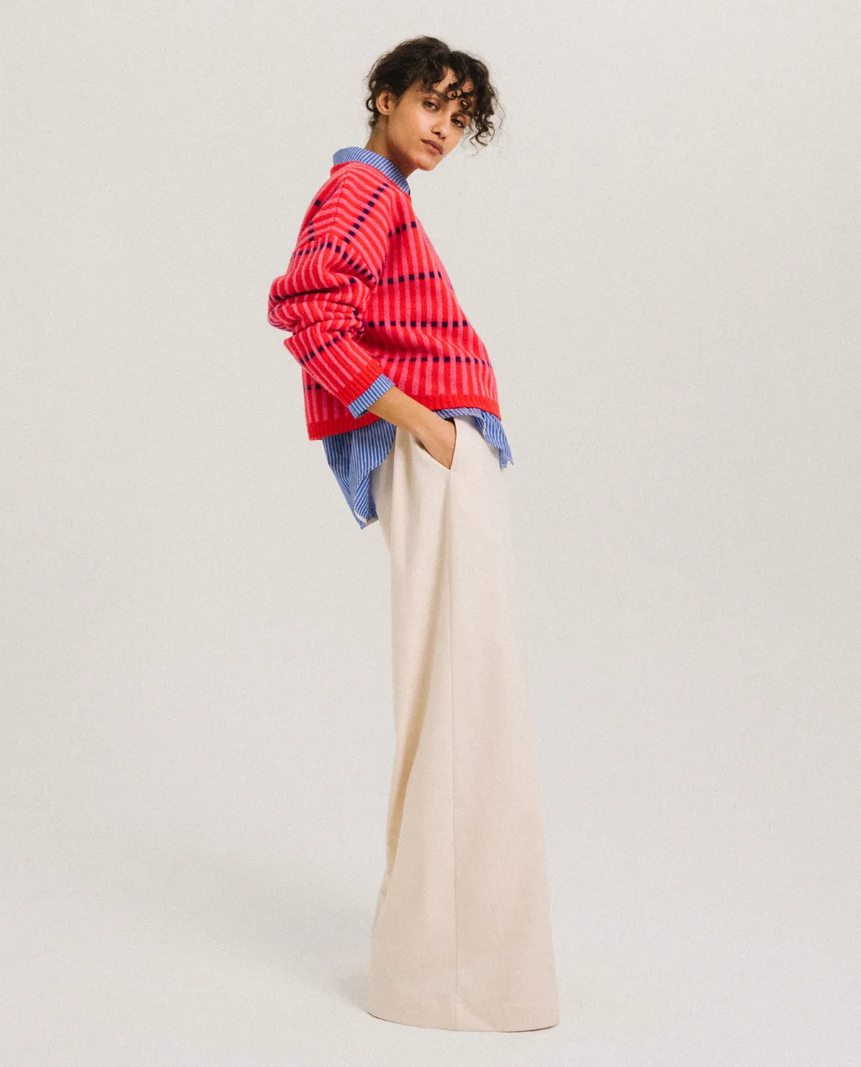 Tinsels Freddy pull carreaux poppy laine mérinos