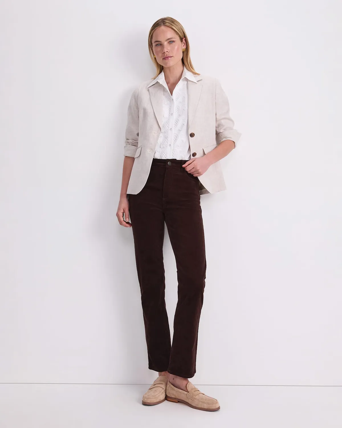 Sportscraft Cleo jean droit velours femme taille haute