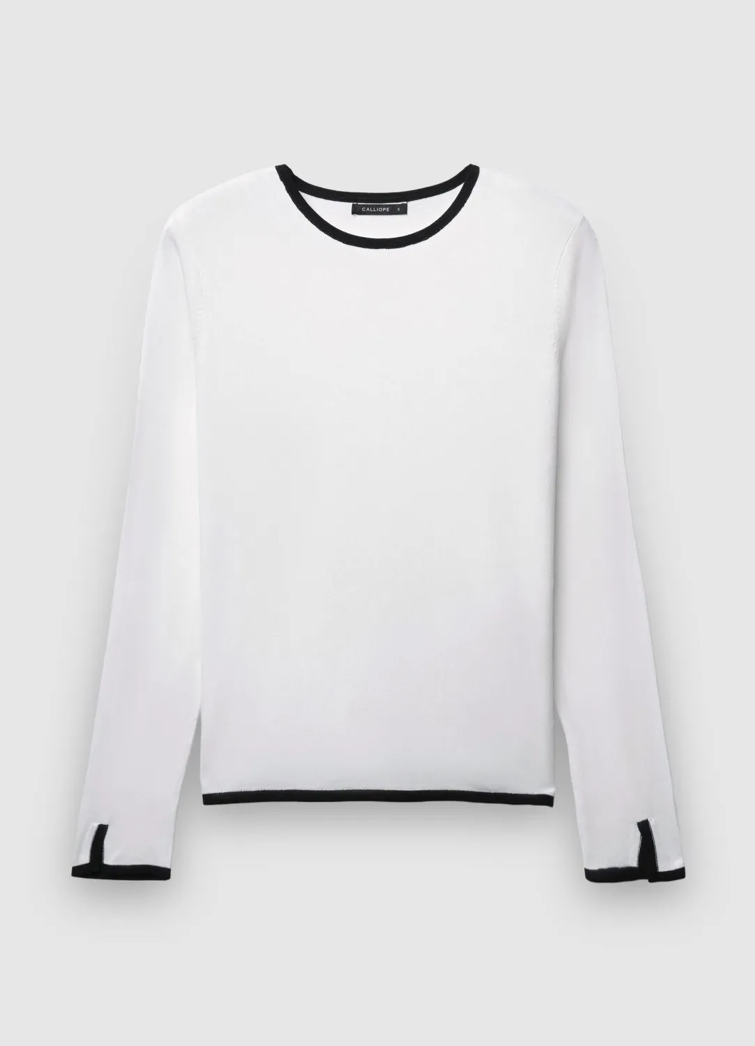 Calliope Pull col rond contrasté manches longues femme