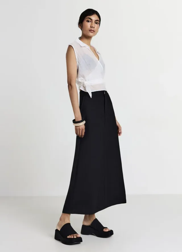 Calliope jupe midi femme unie zippée