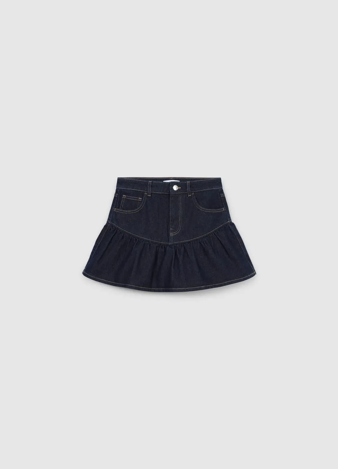 Calliope jupe-short jean femme à volants
