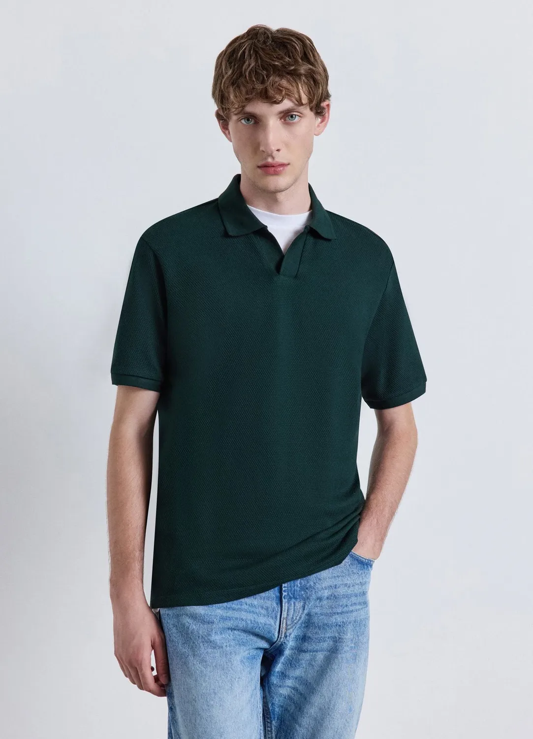 Calliope t-shirt polo homme col V sans boutons