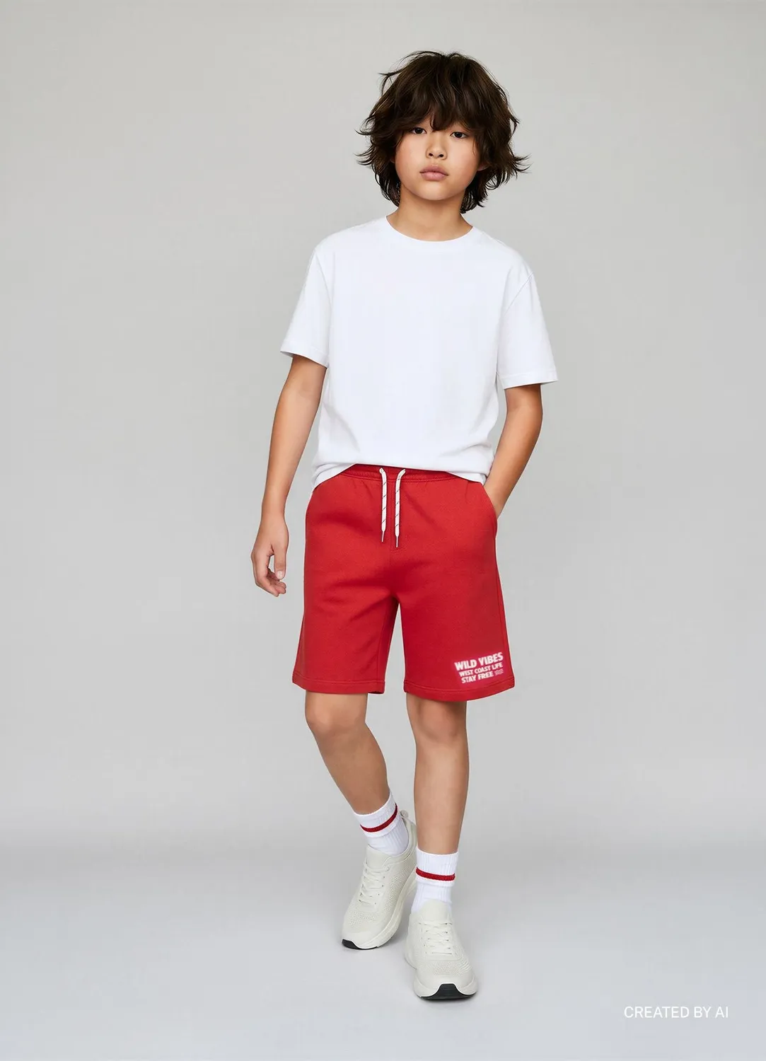 Calliope short molleton garçon imprimé cordon