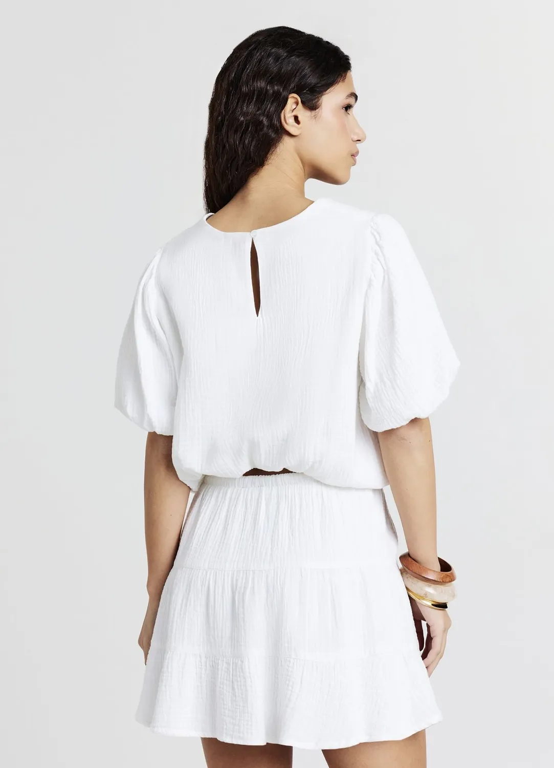 Calliope jupe courte volants femme coton uni
