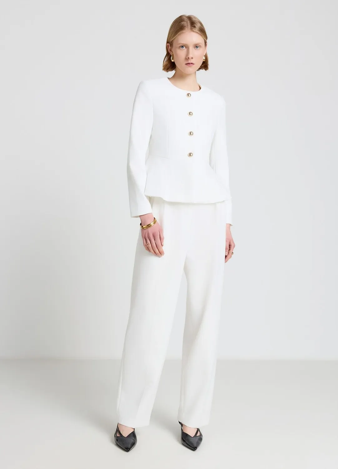 Calliope veste péplum femme boutons décoratifs