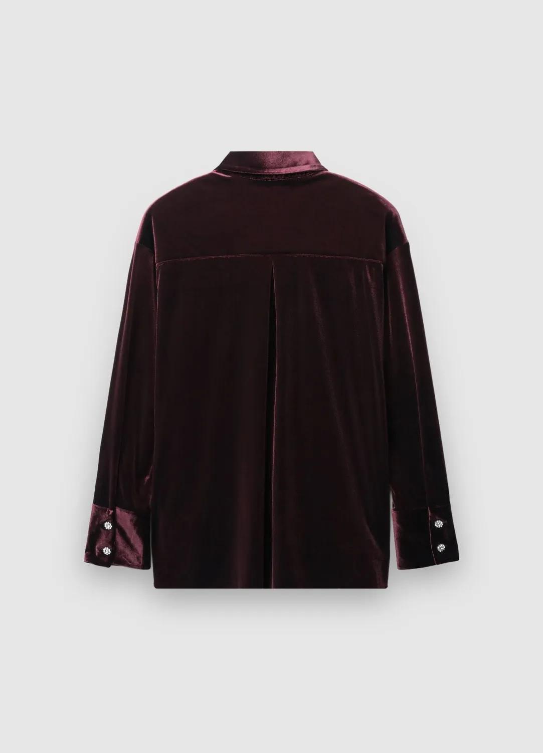 Calliope chemise effet velours boutons bijou femme
