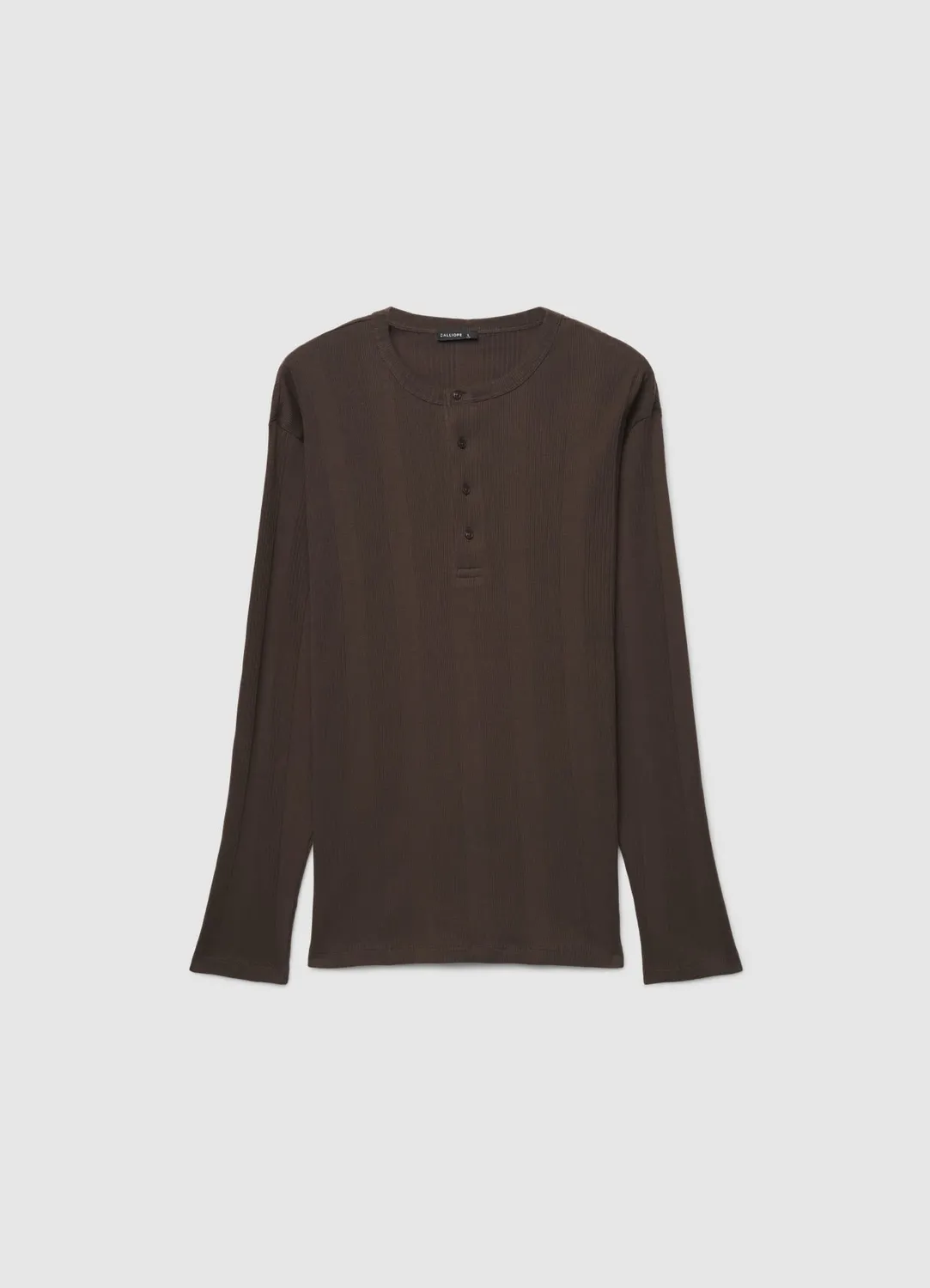 Calliope t-shirt henley côtelé homme manche longue