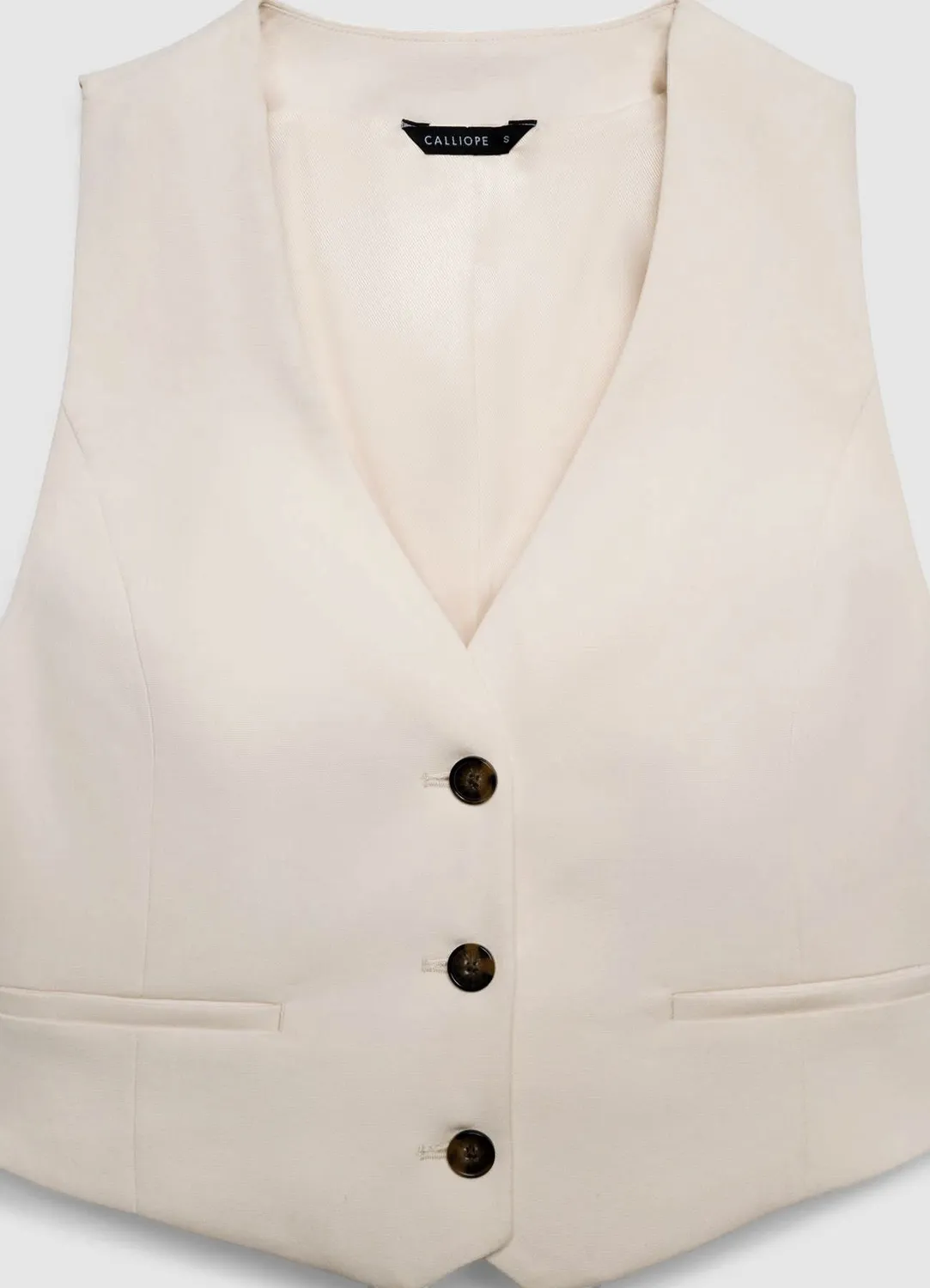 Calliope gilet court femme col V 3 boutons