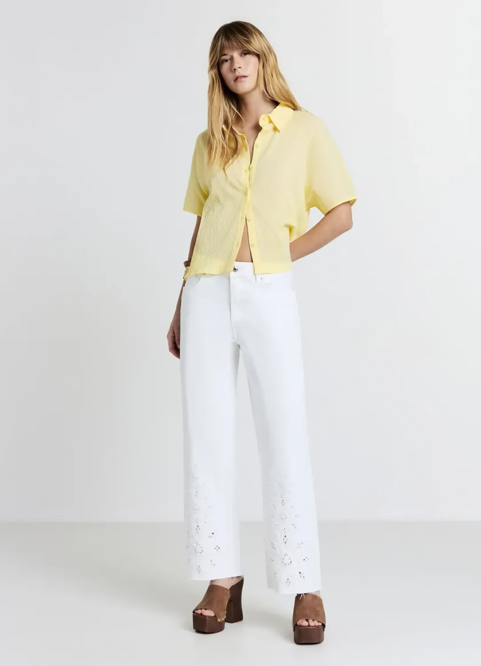 Calliope chemise unie manches courtes S coton
