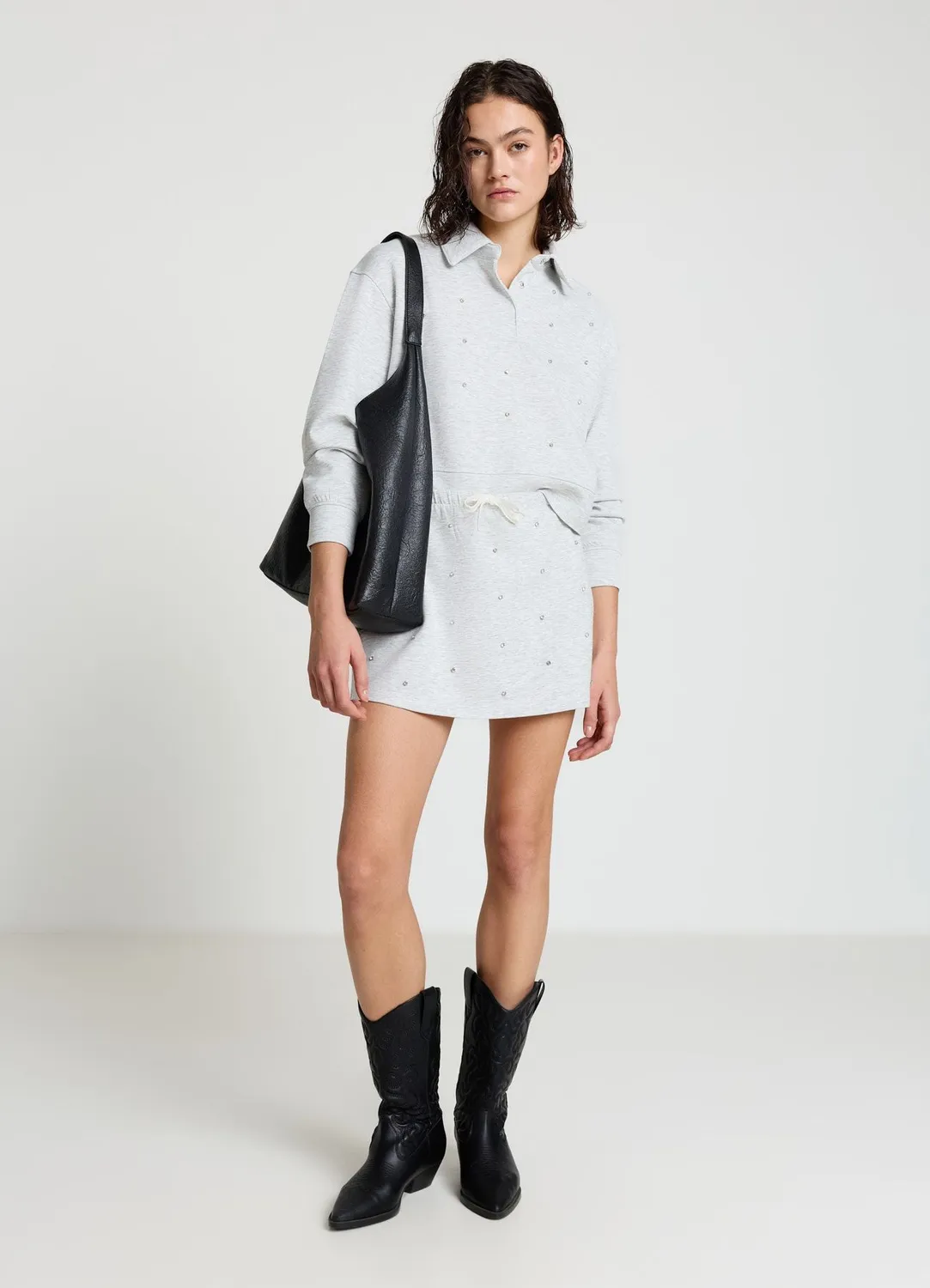 Calliope jupe-short strass femme mini droite
