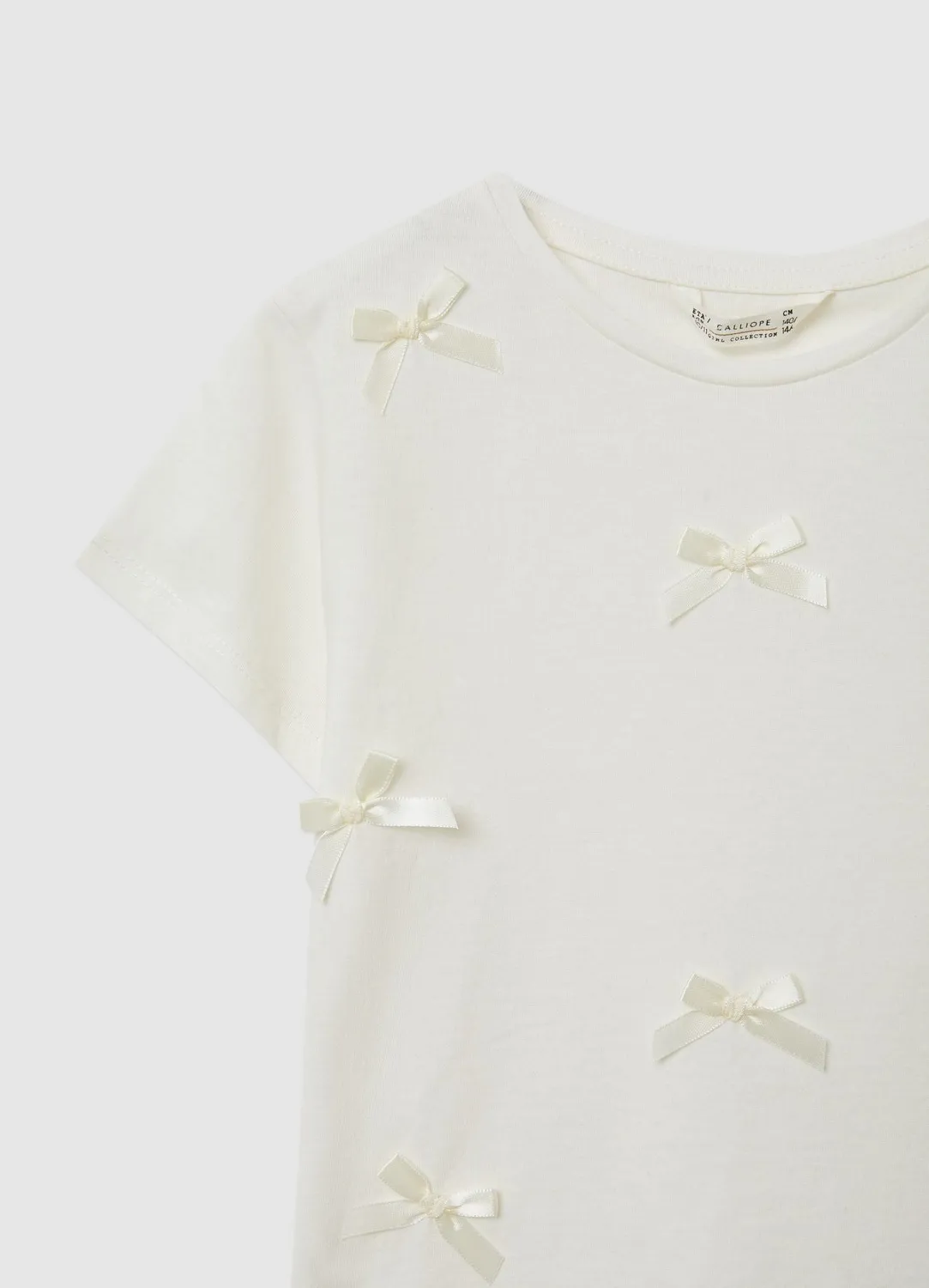 Calliope t-shirt fille manches courtes noeuds