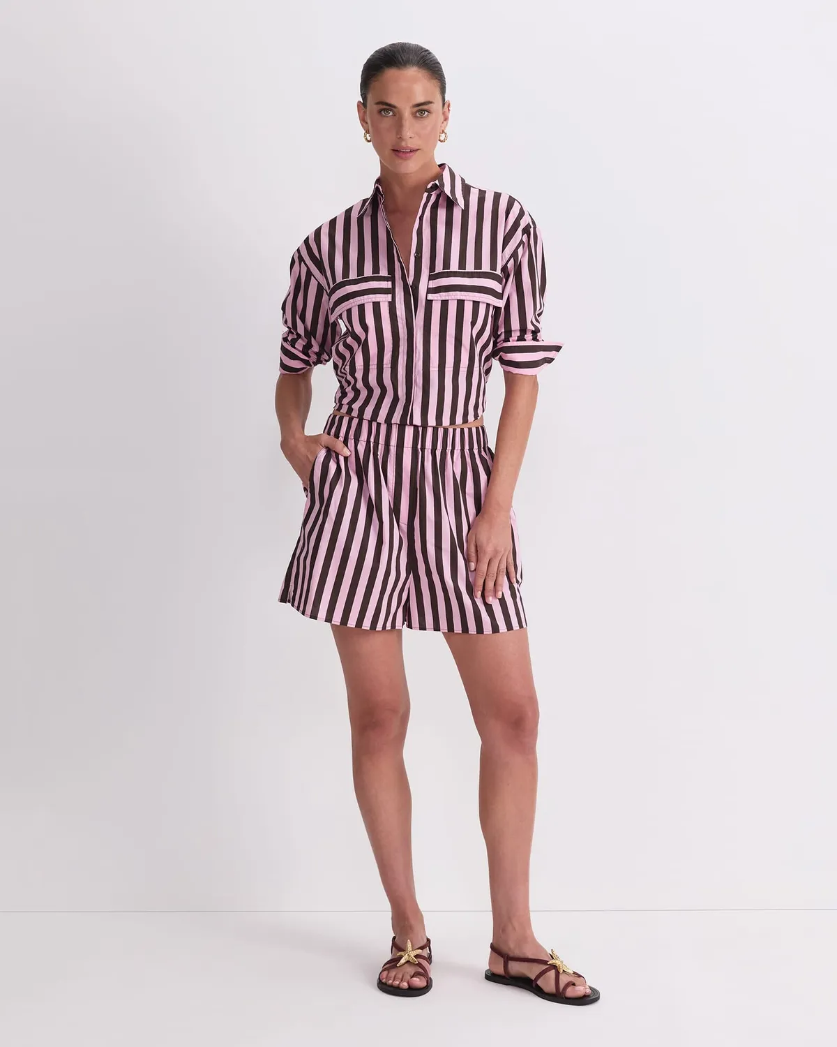 Sportscraft Tara Stripe short coton rayé