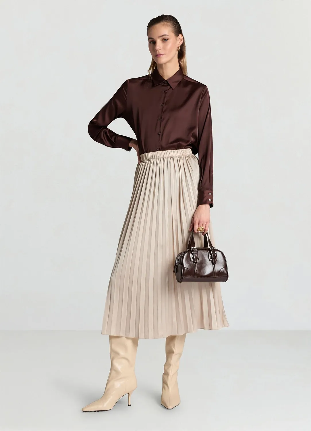 Calliope jupe plissée midi femme élastique
