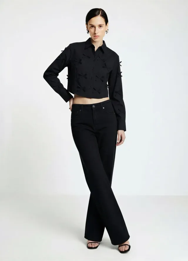Calliope chemise crop à nœuds femme