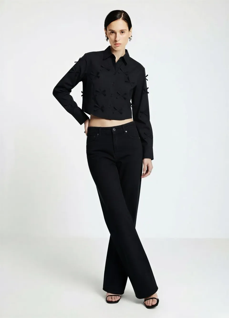 Calliope chemise crop à nœuds femme