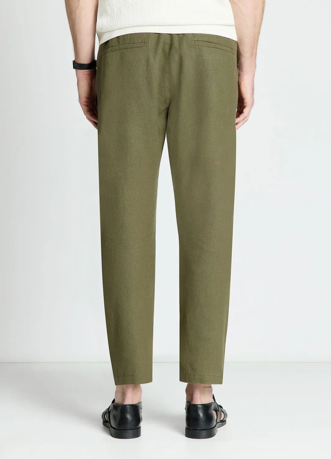 Calliope pantalon jogger homme lin uni taille élastique