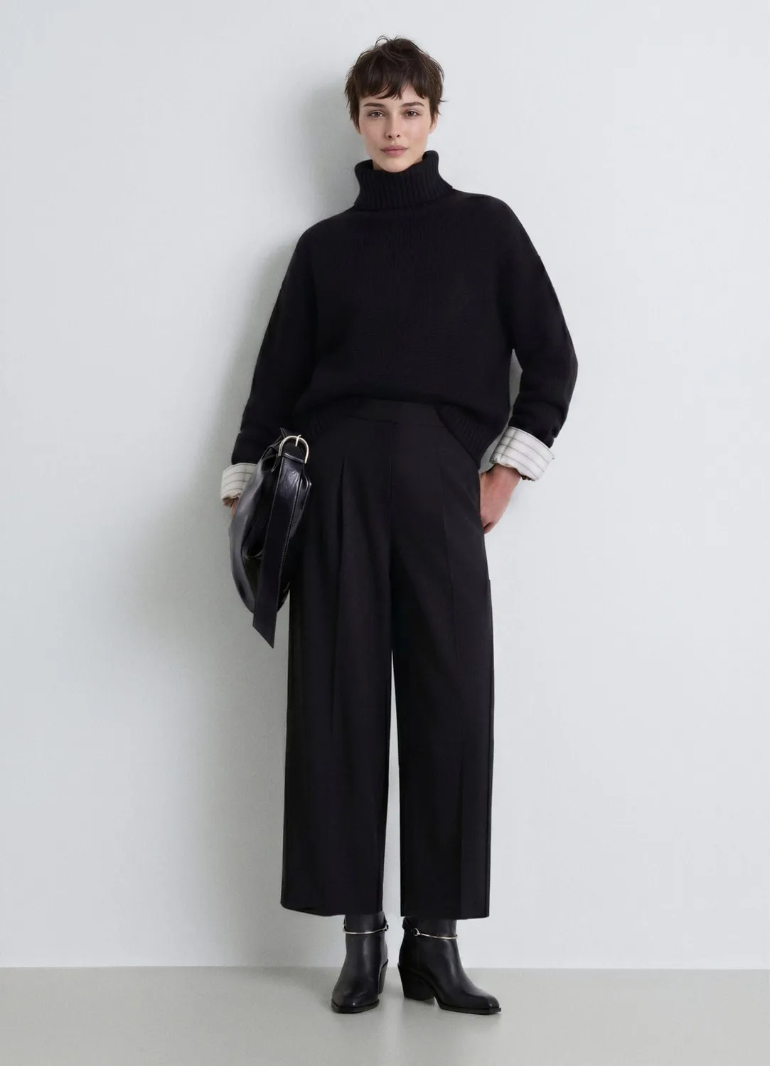 Calliope pantalon barrel femme pinces uni