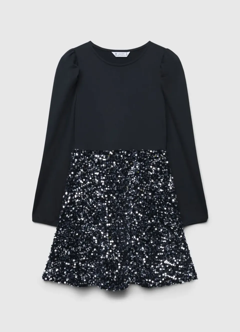 Calliope robe paillettes fille manches longues