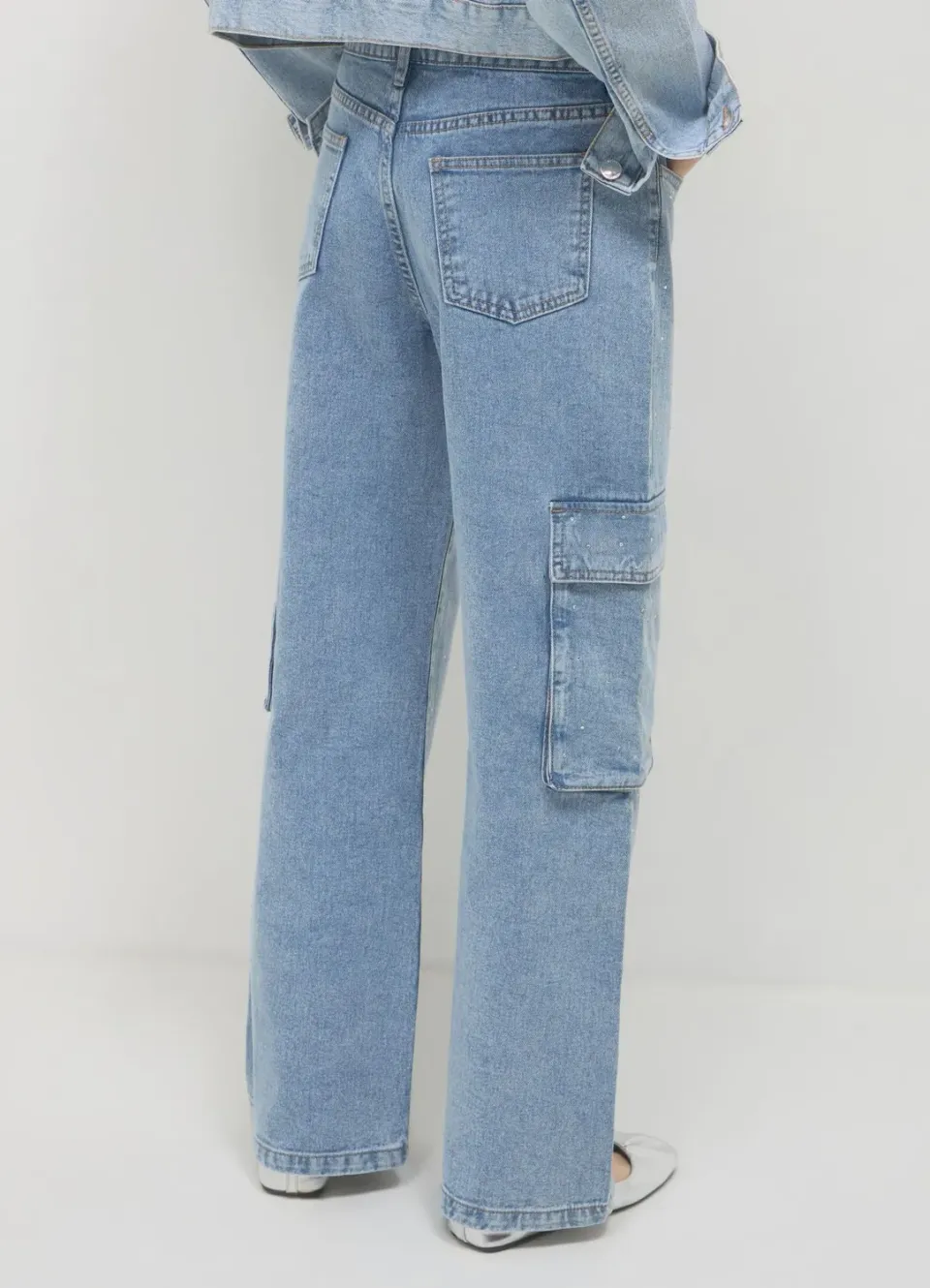 Calliope jean cargo femme regular à strass