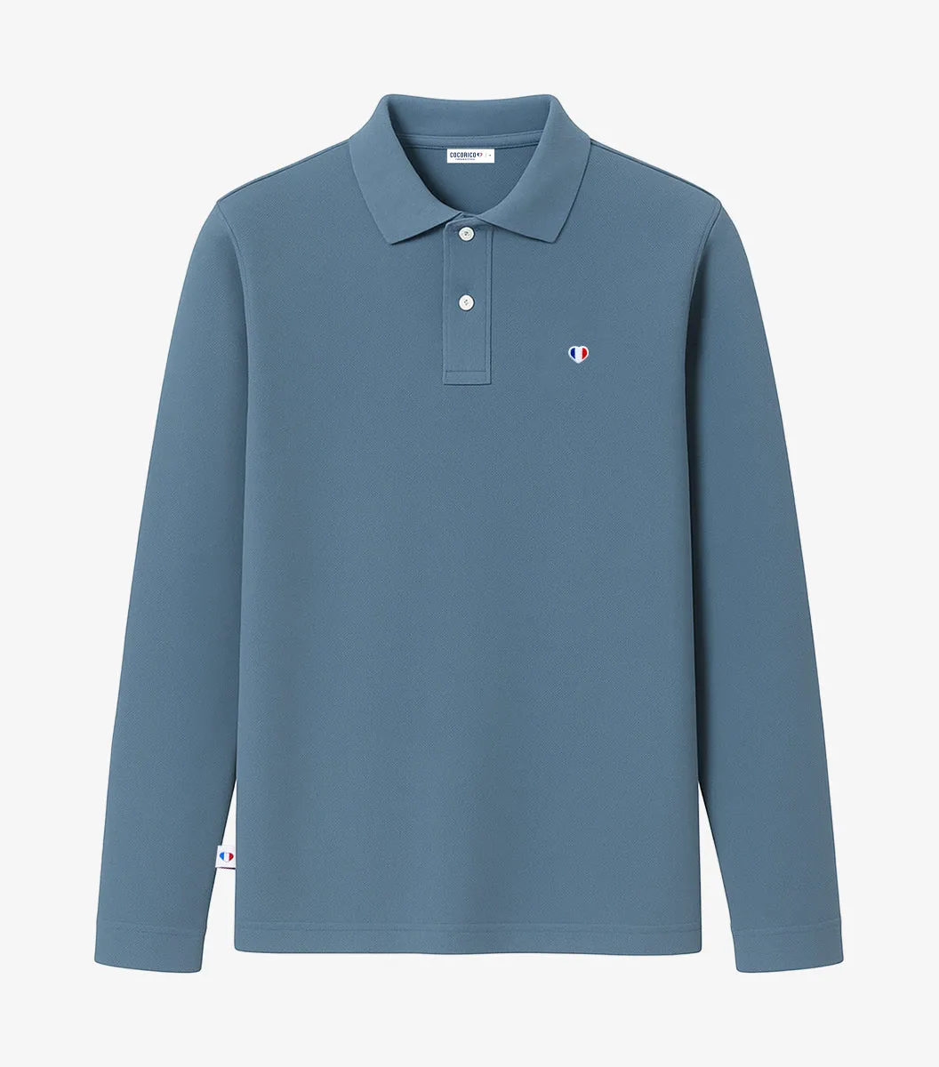Cocorico Iconique Polo Homme Manches Longues Azur