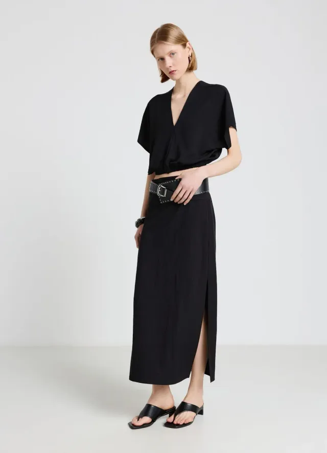 Calliope blouse col V manches chauve-souris femme