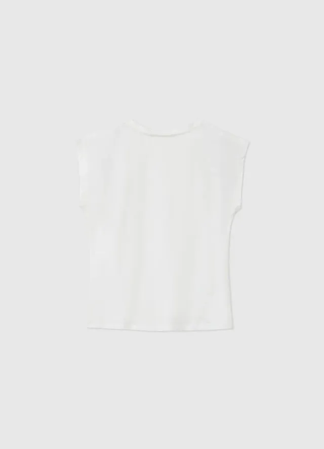 Calliope t-shirt fille fleurs strass col rond