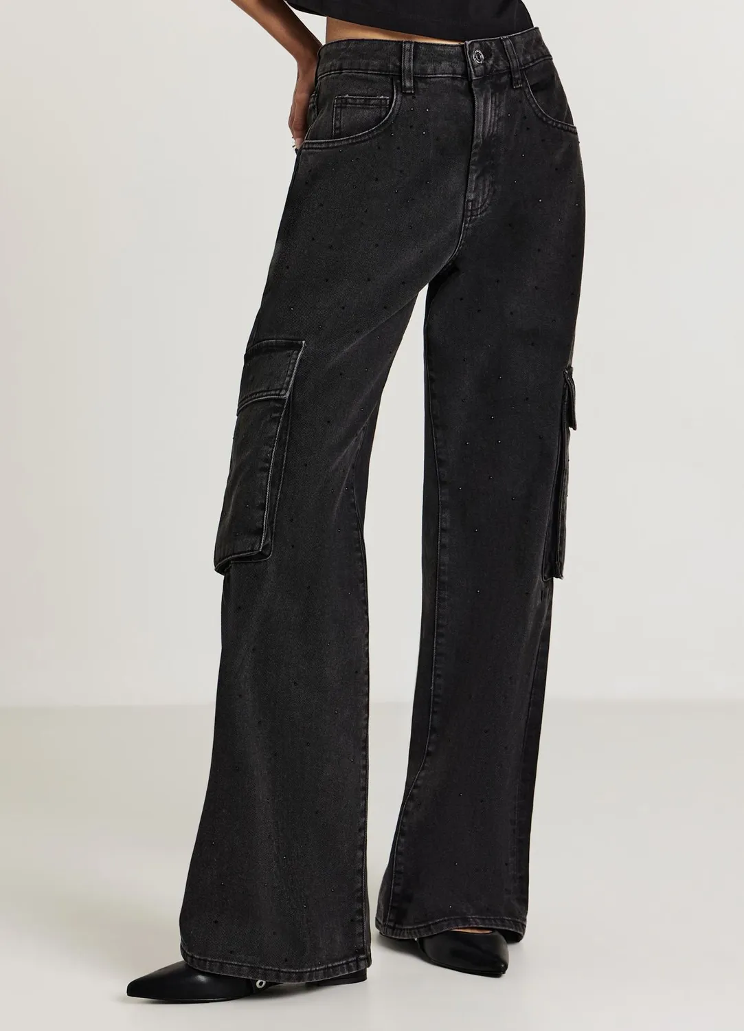 Calliope jean cargo strass femme regular