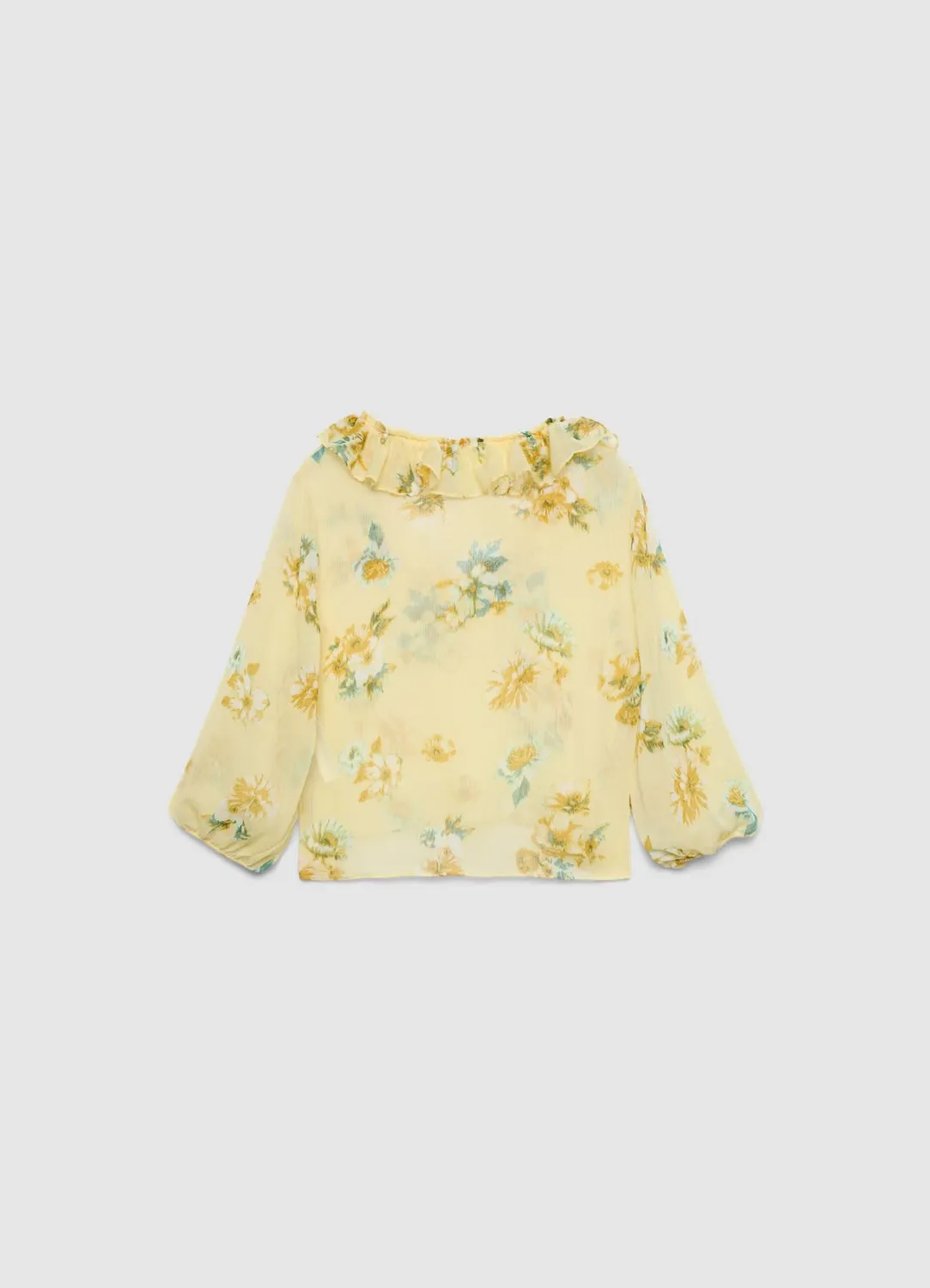 Calliope blouse florale femme volants laçets