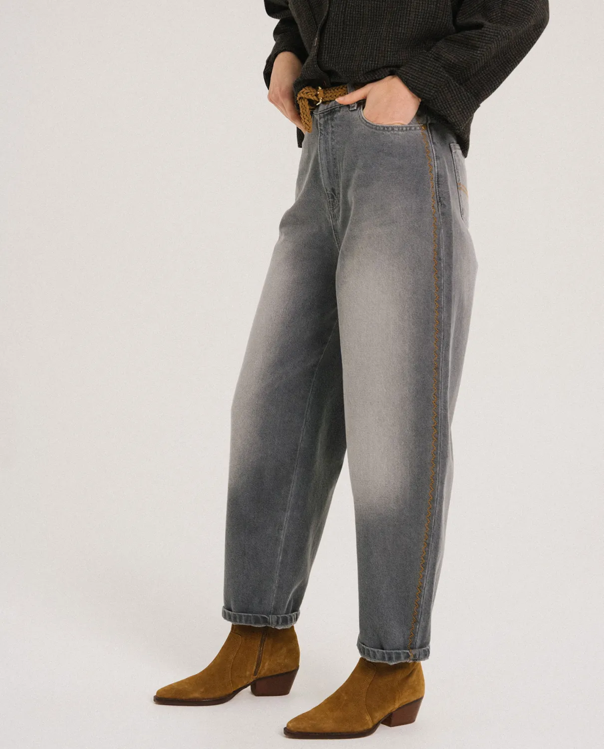 Tinsels Xanrey Black Wave jean balloon coton noir