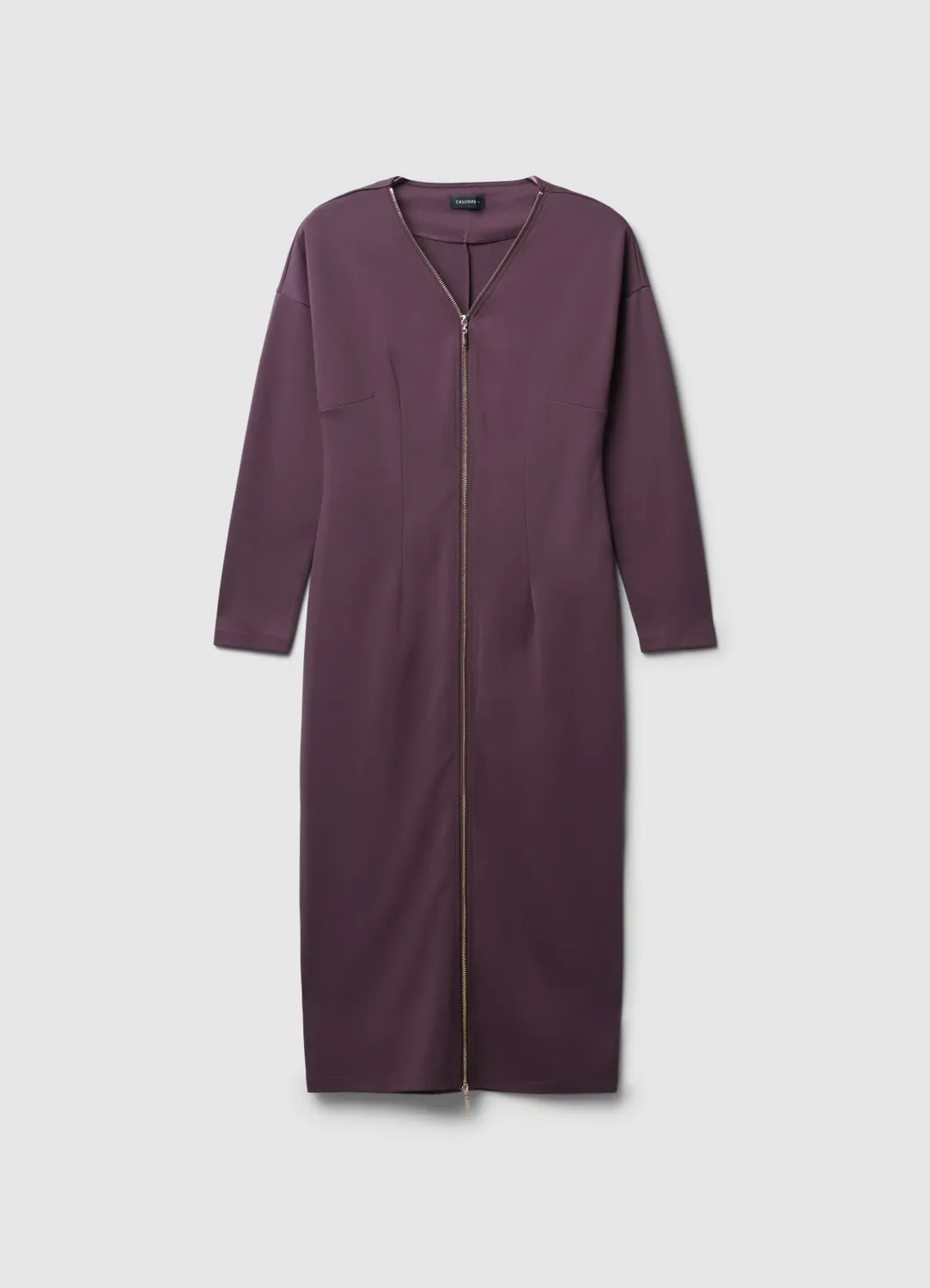 Calliope robe longue zip doré femme unie