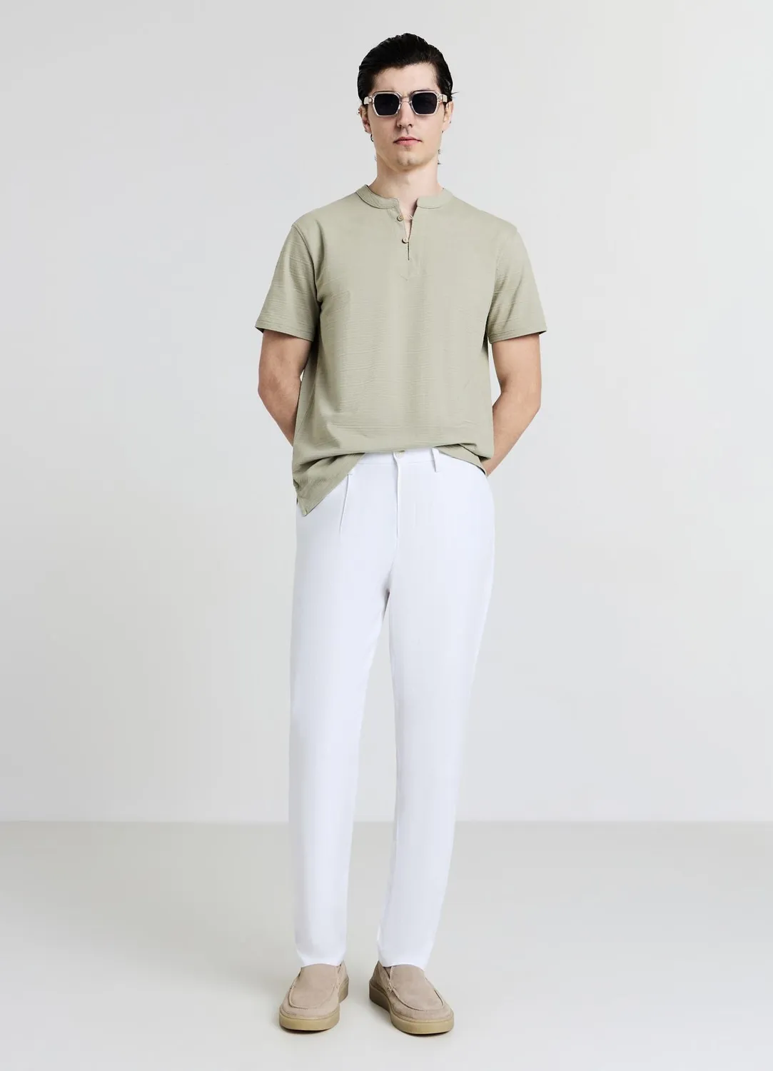 Calliope t-shirt col coréen homme coton