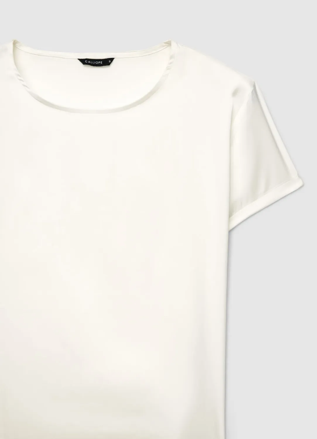 Calliope blouse unie femme col rond manches courtes