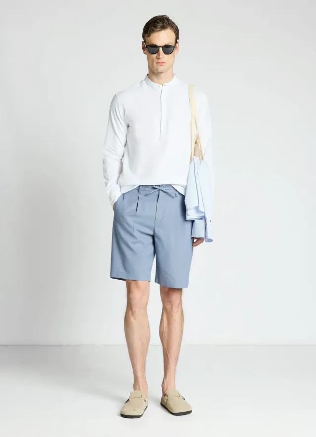 Calliope chemise coréenne demi-boutonnée homme