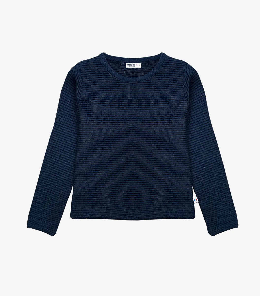 Cocorico Melody Pull Laine Marine Femme chaude