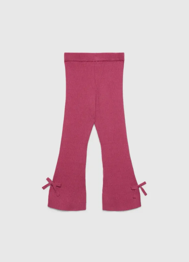 Calliope Legging patte fille 6-7 ans côtelé nœuds