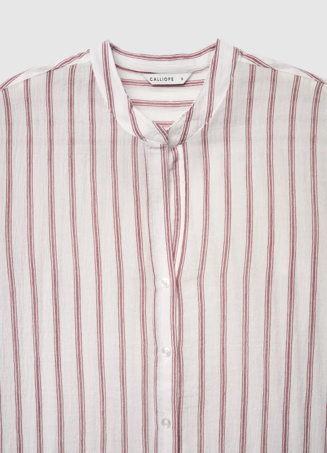 Calliope chemise rayée femme chemisier col coréen