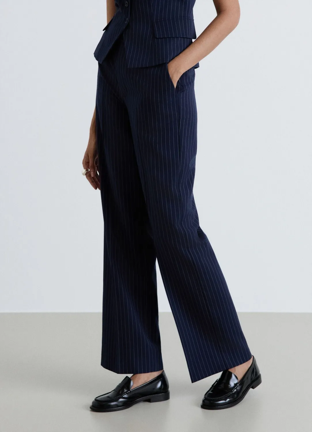 Calliope pantalon droit rayures femme business