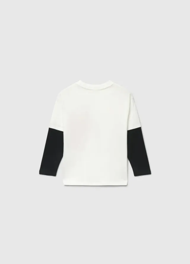 Calliope t-shirt garçon manches longues imprimé popcorn