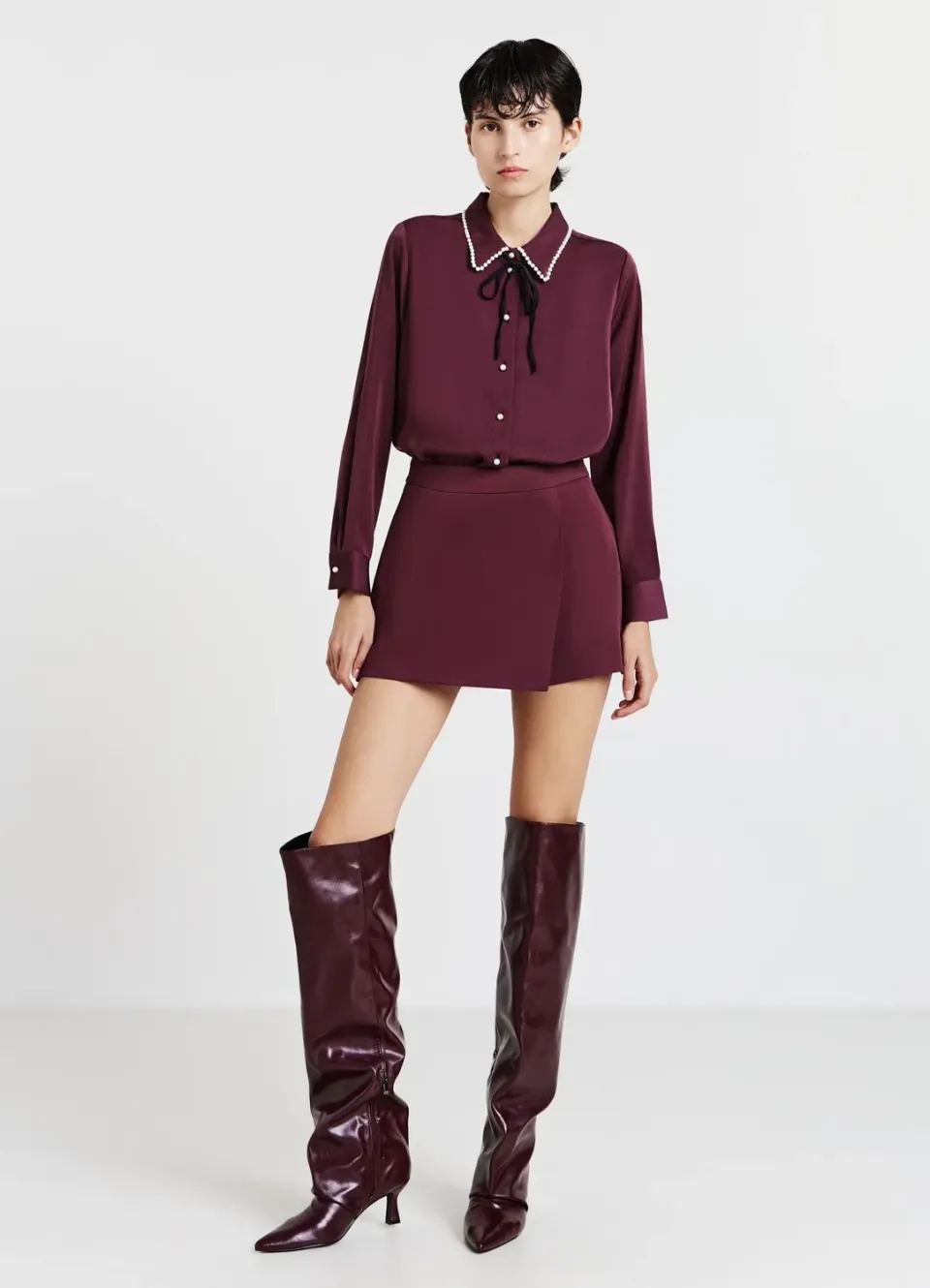 Calliope jupe-short panneau frontal femme zip