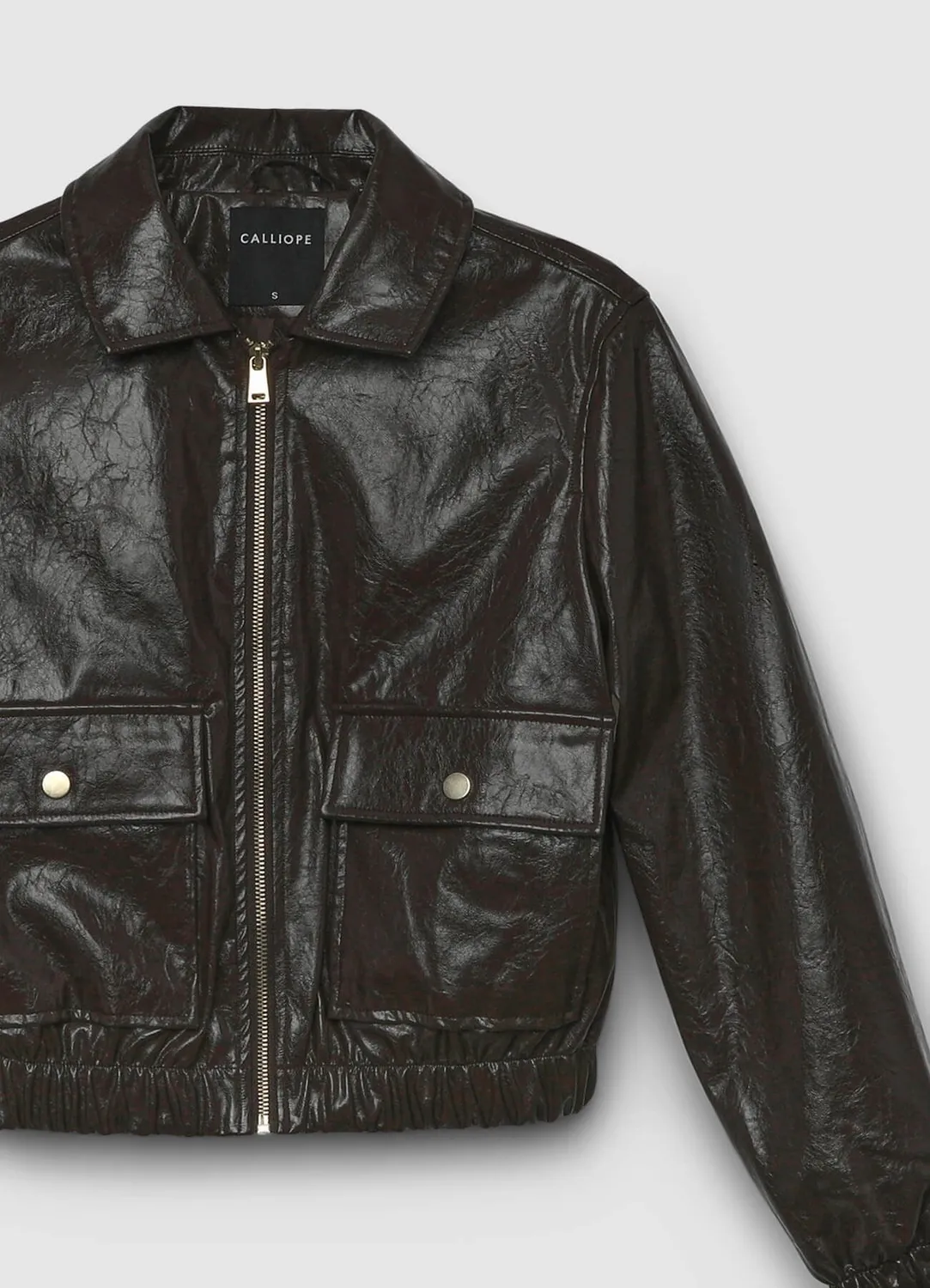 Calliope blouson effet cuir femme brillant zippé