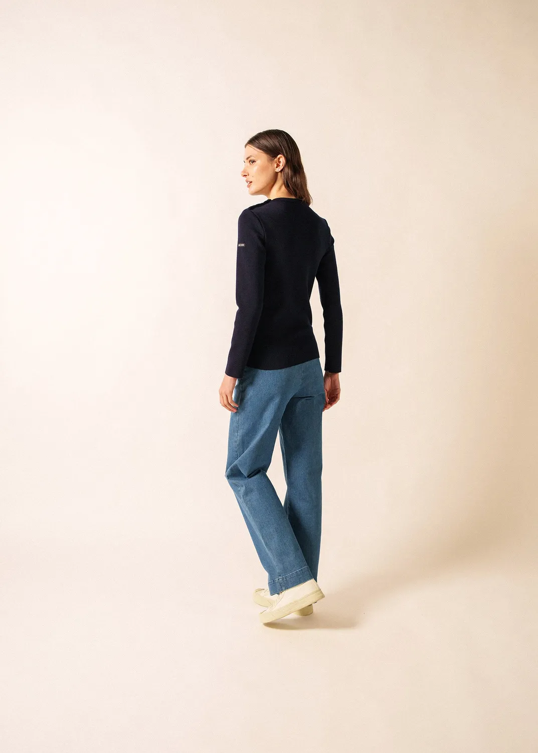 Saint James Marée pull marin navy laine