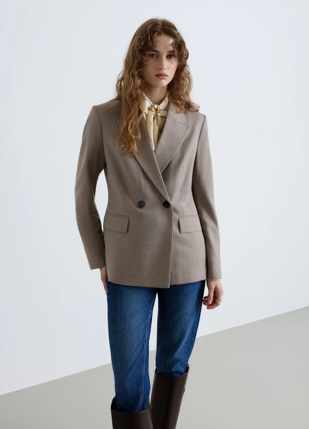 Calliope veste blazer double boutonnage unie femme bureau