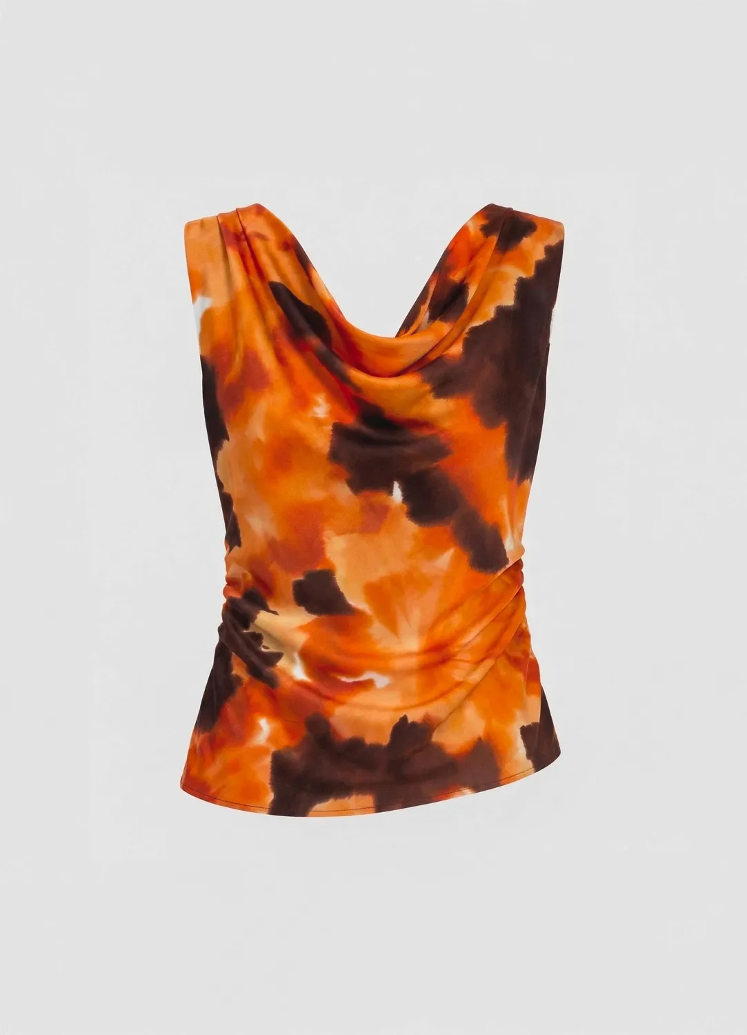 Calliope top femme tie dye fleurs col drapé