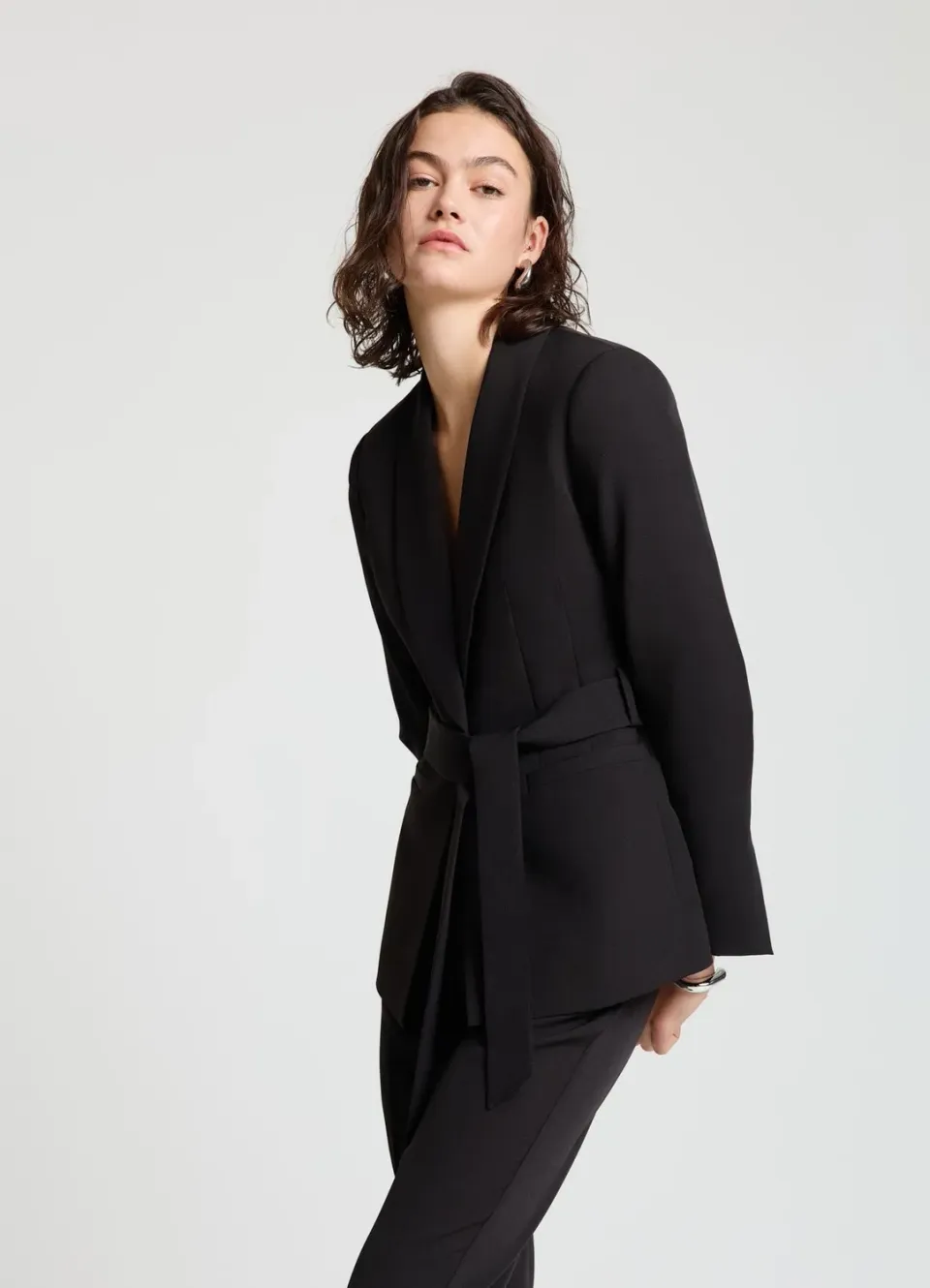 Calliope veste blazer ceinturée femme unie soirée