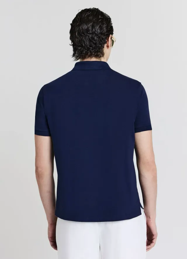 Calliope T-shirt polo half zip homme coton uni