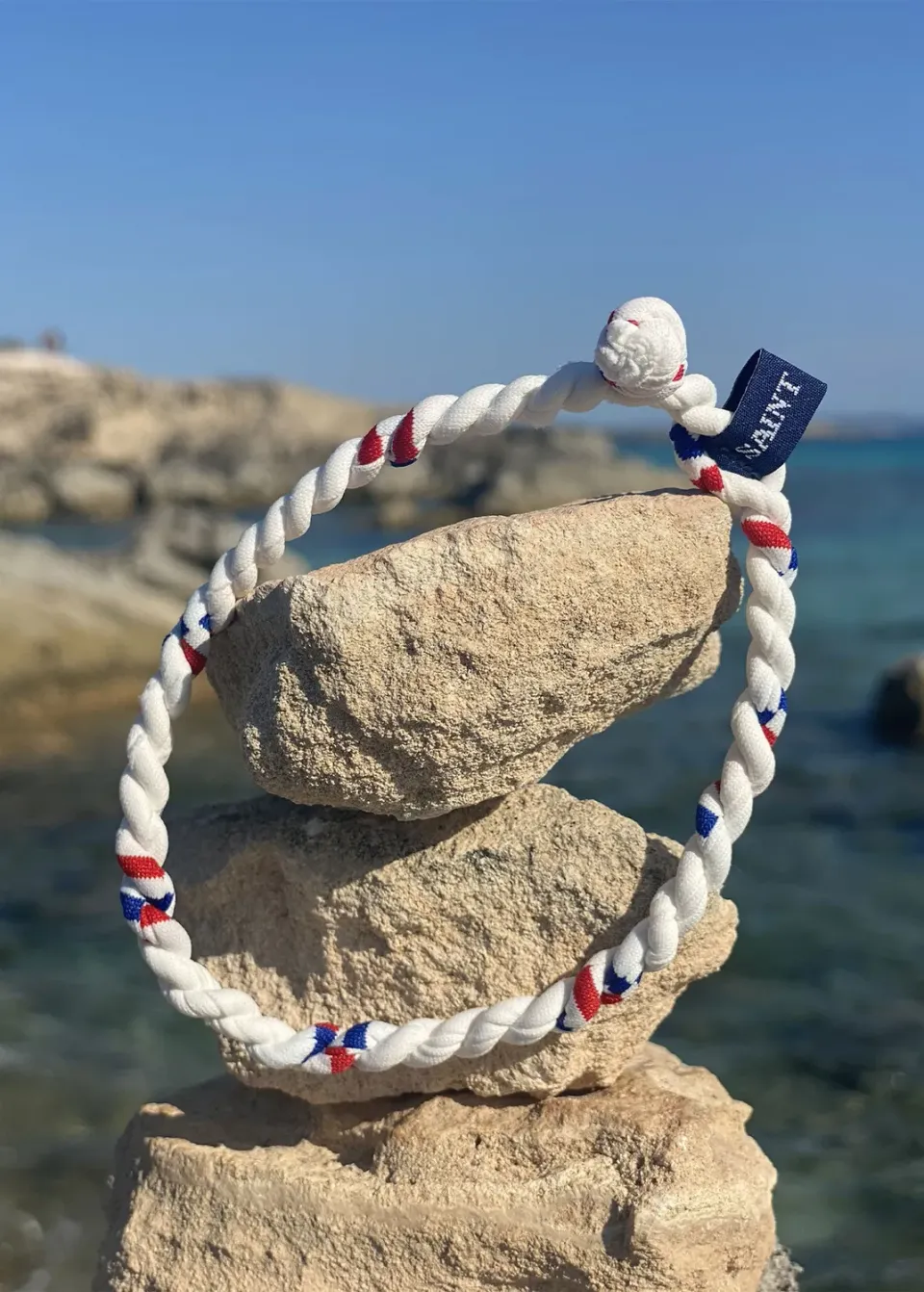 Saint James Obaba bracelet tissu recyclé neige/gitane/tulipe