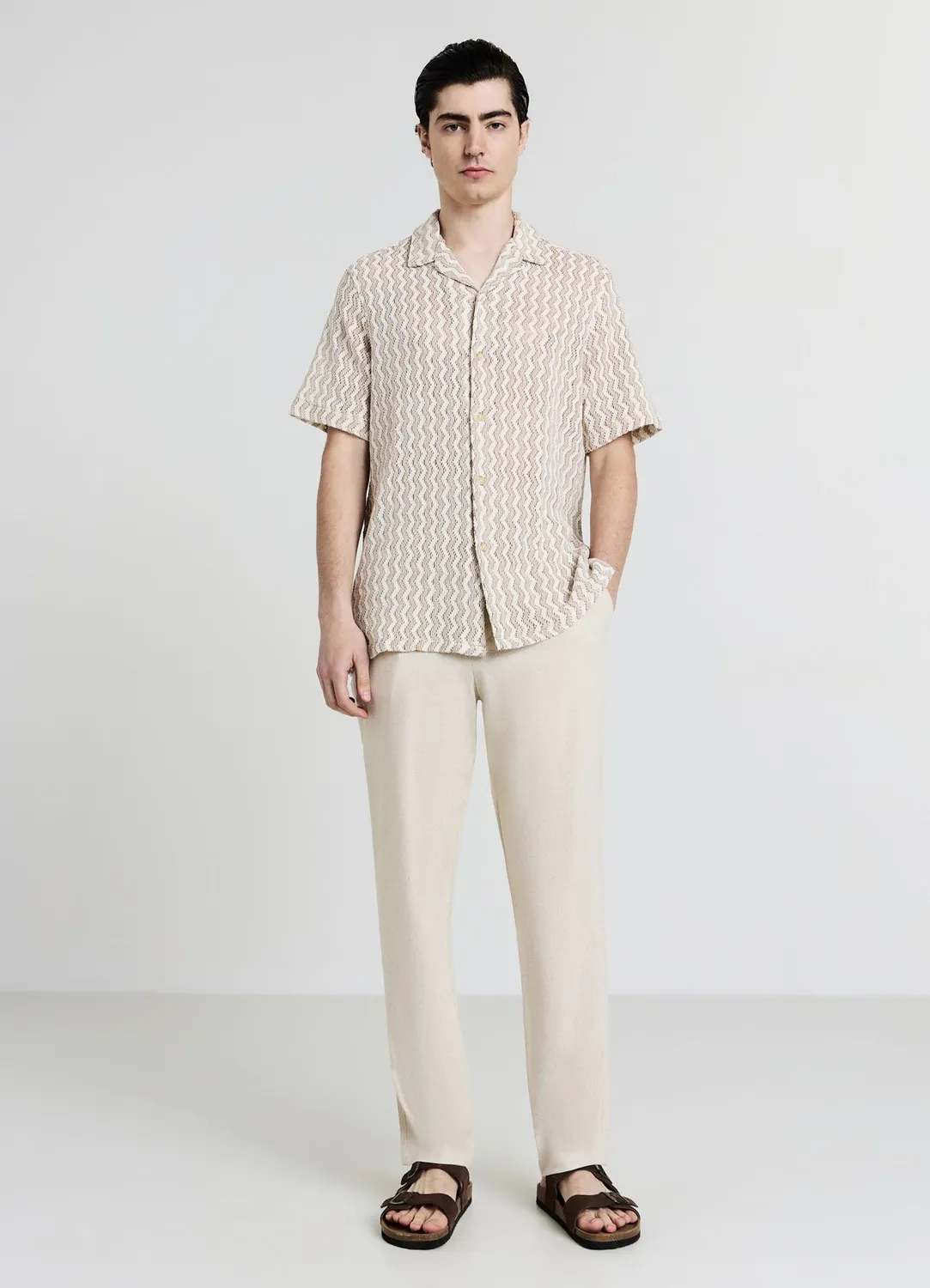 Calliope chemise homme manches courtes crochet L