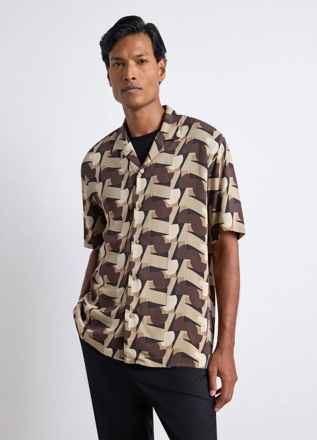 Calliope Chemise Imprimée Homme Manches Courtes