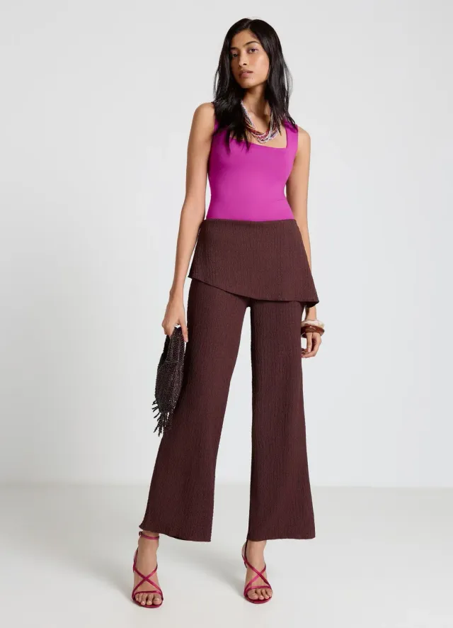 Calliope pantalon palazzo femme taille haute fluide