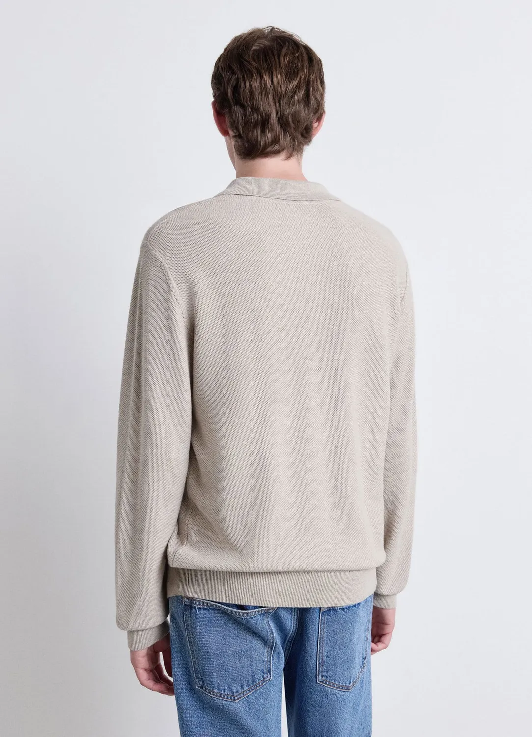 Calliope polo homme manches longues texturé